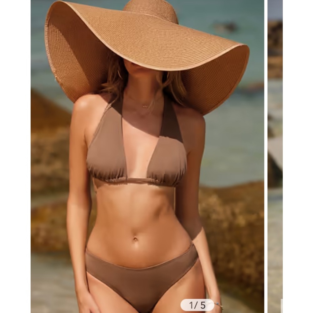 Cupshe ribbed Halter Bikini, Size M